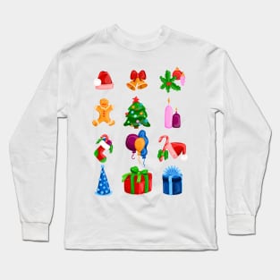 Christmas icons Long Sleeve T-Shirt